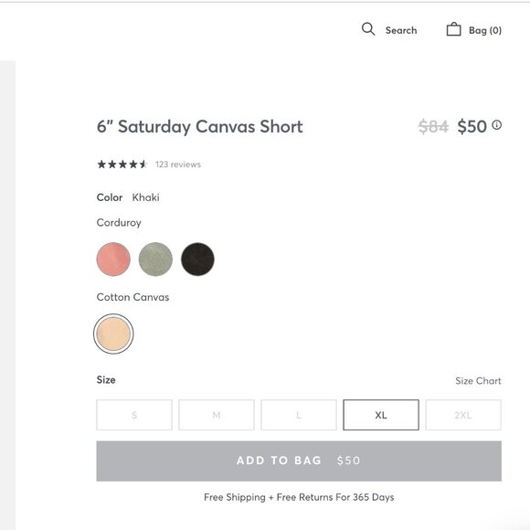 NEW 6" Saturday Beach Short in Khaki (MSRP $84) - Picture 7 of 9